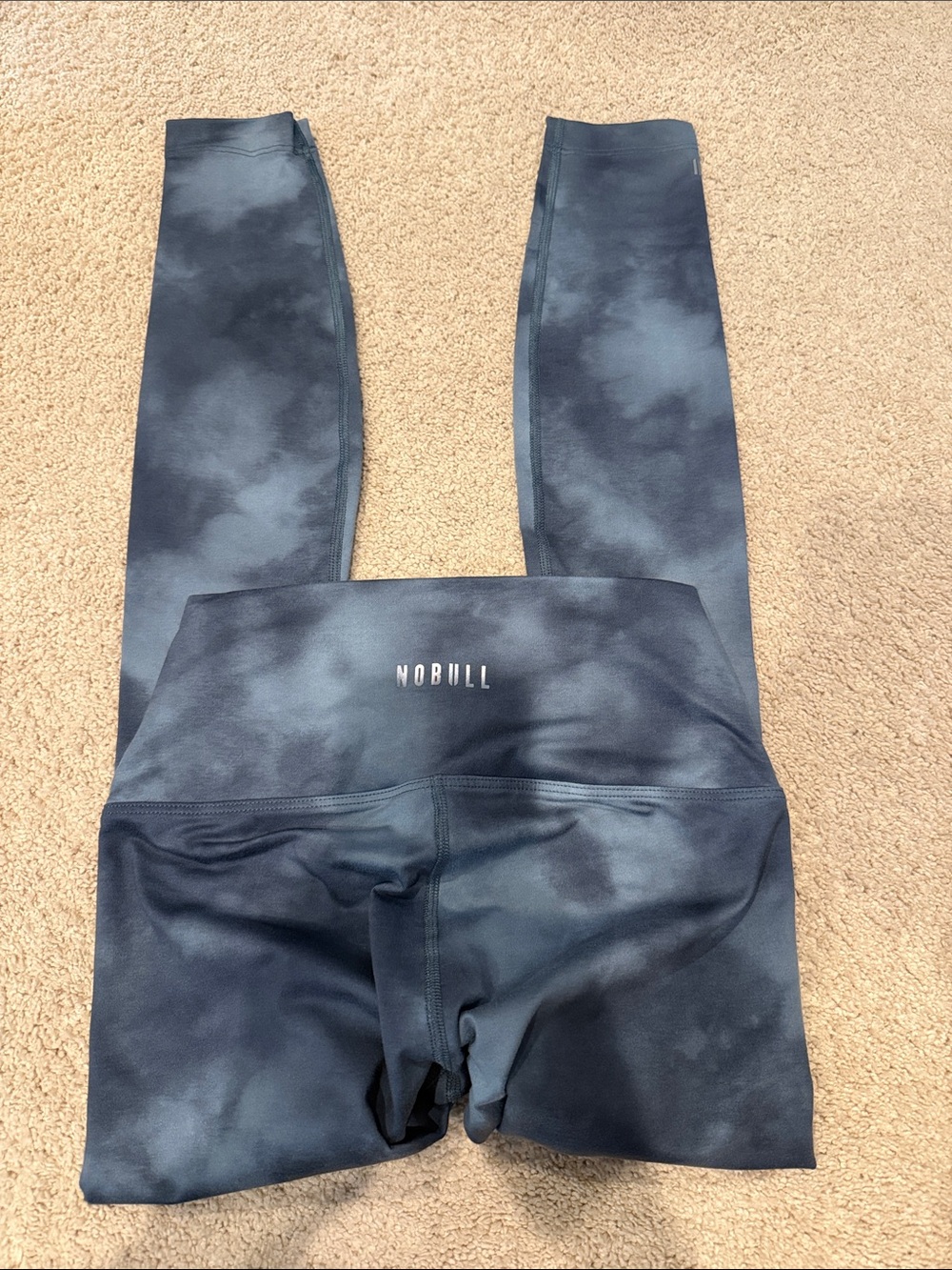 NOBULL womens Navy Gray Tie-Dye Leggings